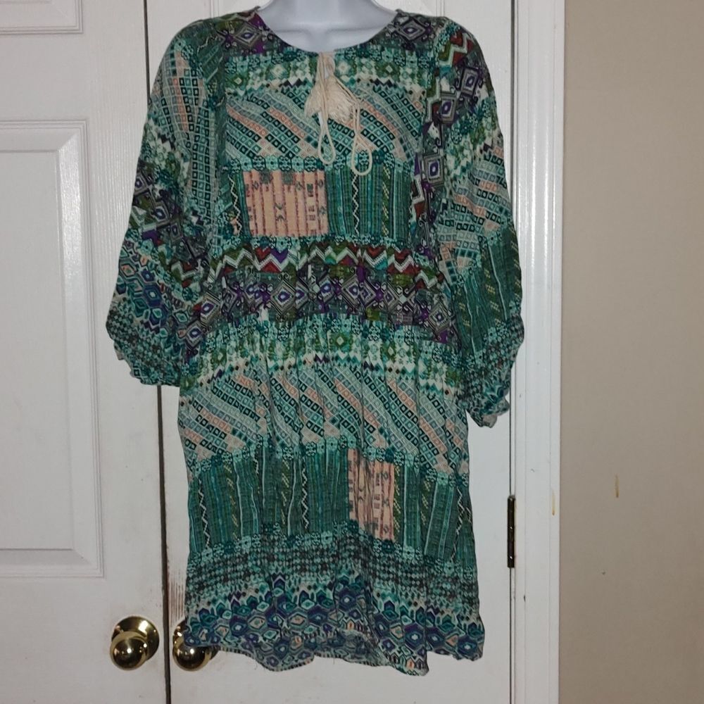 Umgee  USA  boho bohemian flowy dress with pockets  Sz M